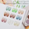 Coikaze Gradient Nail Powder, 9 Colors, Palette Nail Powder, Nail Color Powder, Mirror Nail Powder, Metallic Nail Art, DIY Nails, Nail Supplies, Gel Nails, Gradient Color, 4 Sponge Tips (03 Palette)