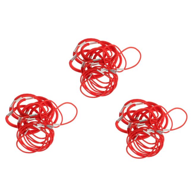 54 x Red Thick and Thin School Hair Elastic Bobbles Hairbands Work Gym Hair for Women Girls by Glitz4Girlz