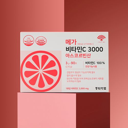 Dong Wha Pharm Mega Vitamin C 3000 Ascorbic Acid 90p, 1ea, 270g