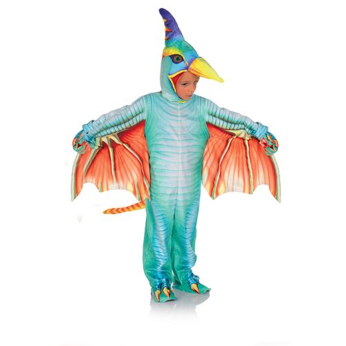 UNDERWRAPS Kid's Children's Pterodactyl Dinosaur Printed Jumpsuit Costume Childrens Costume, Orange, Extra Large