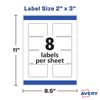 Avery Printable Blank Rectangle Labels, 2" x 3", Glossy Crystal Clear, 80 Customizable Labels (22822)
