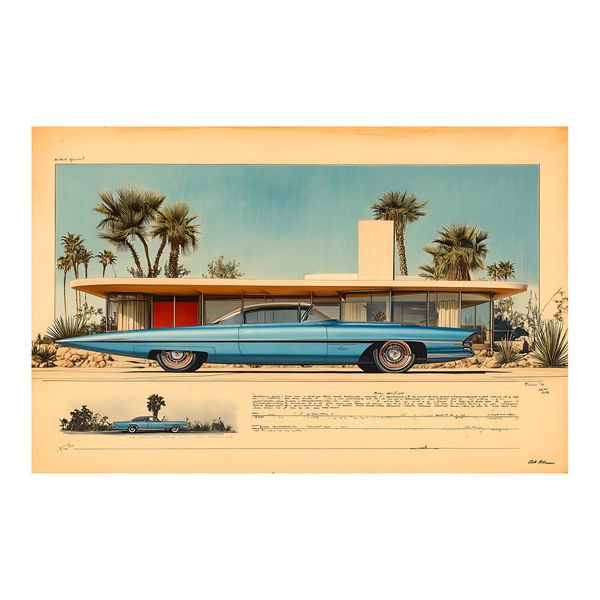 1960s Mid Century Modern Future Concept Art Print BPS8