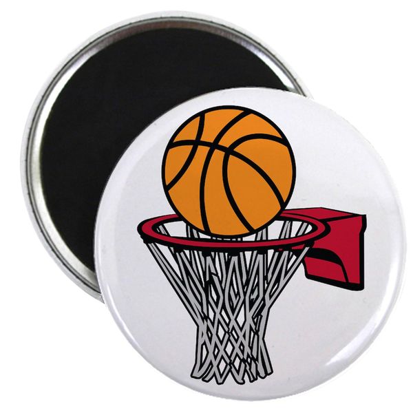 CafePress Basketball Hoop Magnets 2.25" Round Magnet, Refrigerator Magnet