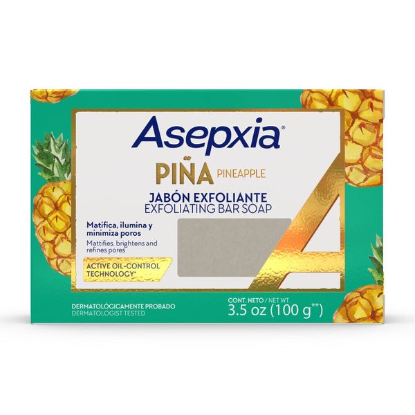 Asepxia Pineapple Exfoliating Bar Soap. Brightens Skin and Refines Pores. 3.5 oz