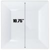 10.75" Disposable Square Plastic White Dinner Plates Splendid Design 100pcs
