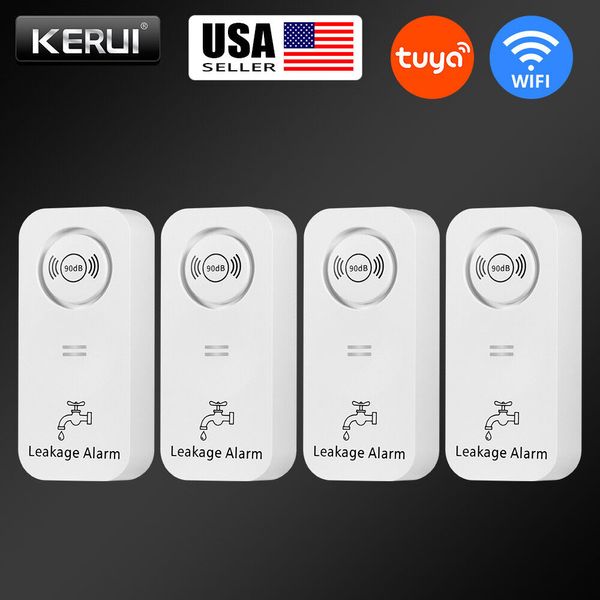 WiFi Water Leak Detector Wireless Leakage Detector Water Sensor Alarm Home 4PACK