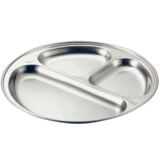 Puppy Seal 29033 18-8 Stainless Steel Lunch Plate, 3 Cuts, 11.8 inches (30 cm)