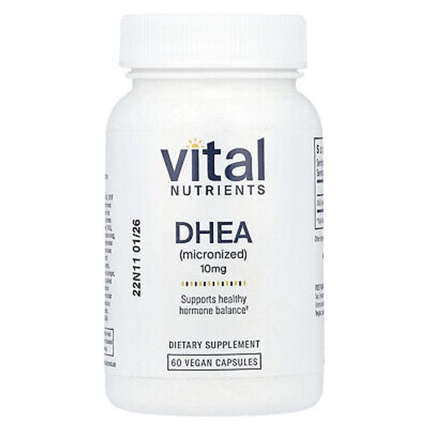 DHEA (Micronized), 10 mg, 60 Vegan Capsules