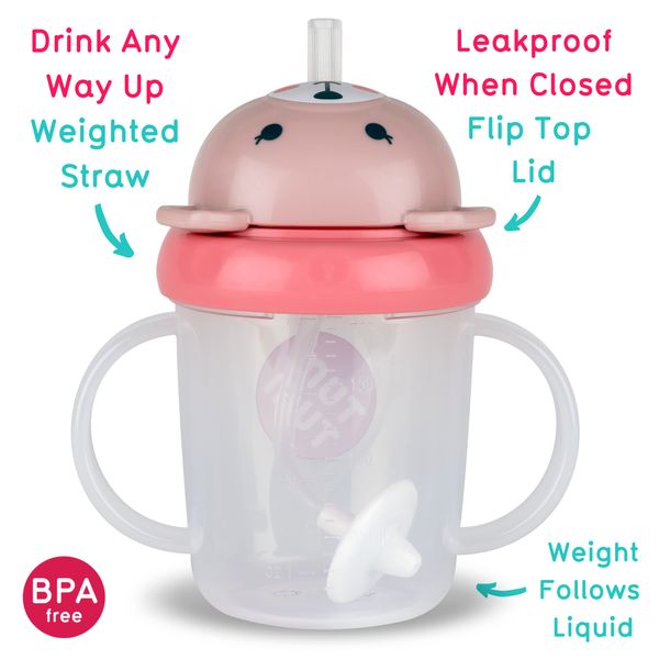 TUM TUM Tippy Up Free Flow Sippy Cup (No Valve), Sippy Cup for Toddlers, 200ml, BPA Free (Betsy Bear S3)