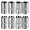 sourcing map 8pcs E-Torx Socket 1/4" Drive E10 External Torx Deep Socket CR-V 6 Point Spline Socket Star Female Bit Socket for Auto Repairs Home Maintenance DIY Hand-Making 1" Length