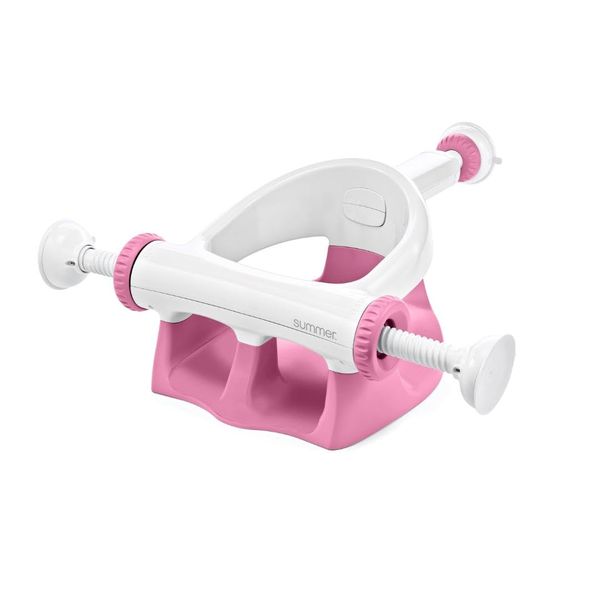 Summer Infant My Bath Seat for Sit-Up Baby Bathing, Sure & Secure Suction Cups, Backrest for Assisted Sitting, Easy Setup & Storage, Pink