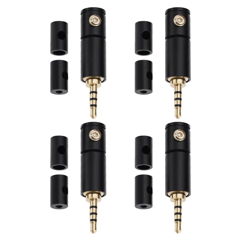 eMagTech 4Pcs 2.5mm Stereo Male Jack Plug Replacement Part 4 Pole Audio ...