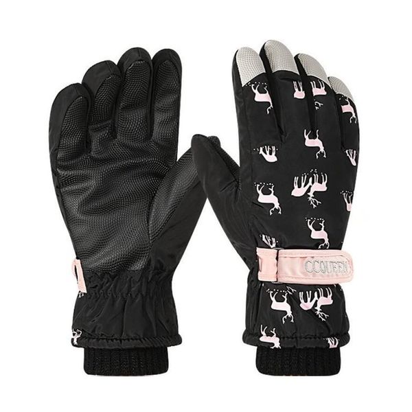 Ski Gloves, Women's, Snowboarding Gloves, Junior Snowboarding, Waterproof, Windproof, Cold Protection, Fleece Lined, Anti-Slip, Smartphone Compatible, Mountain Climbing, Outdoor, Bicycle, Winter,