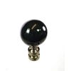 Ceramic 35mm Black Ball Nickel Base Lamp Finial 2" h