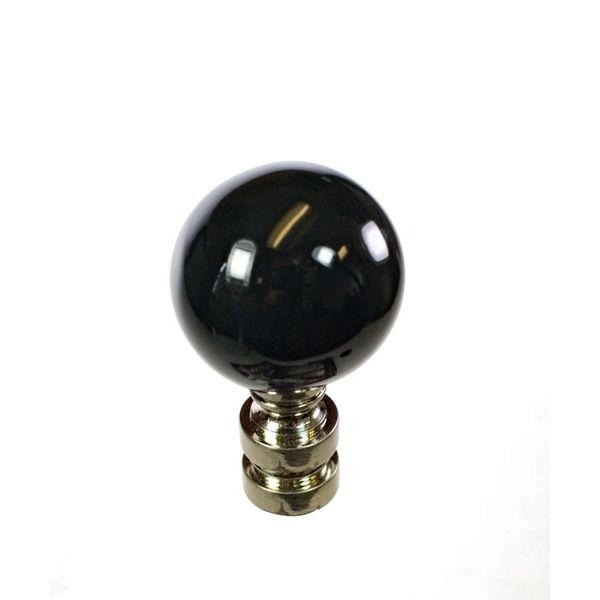 Ceramic 35mm Black Ball Nickel Base Lamp Finial 2" h