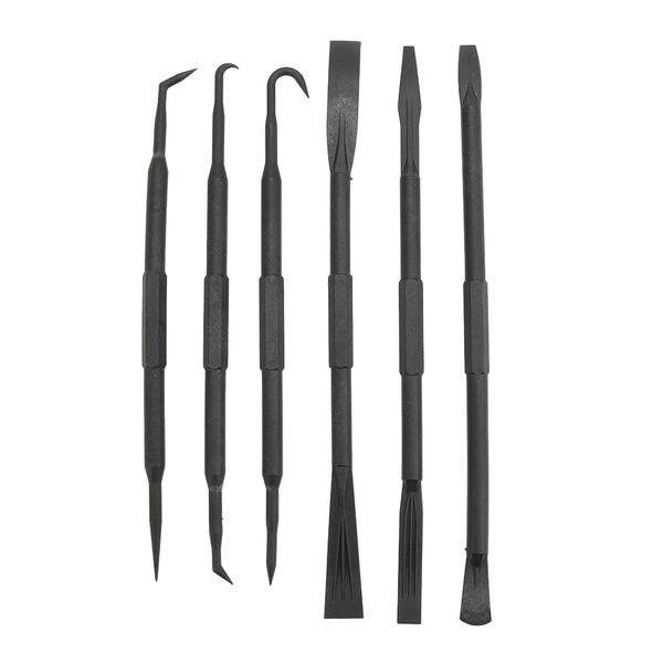 Pry Bar Hook Kit, 6PCS/Set ABS Prying Bar Hook Set Double Ended ABS Plastic Black Pry Bar Assembly pry tools Pry Bar Dual End for Removing O Ring Sealing Accessories