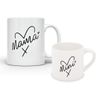 Noble & Page Mama & Mini Mug Set – 11oz Ceramic Mama Mug & 6oz Polymer Mini Mug - Black Script