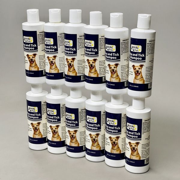 ROYAL PET Flea & Tick Shampoo 12-PACK for Dogs & Cats USA 8 fl oz (New)