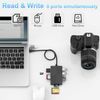 SD Card Reader USB Hub 3.0,8 in 2 Multi Memory Card Reader for SD TF CF XD MS Micro SD Card USB C Card Reader 8 Port for SDXC SDHC CFI Micro SDXC/SDHC MS MMC UHS-I,for Windows/Mac/Linux/Android