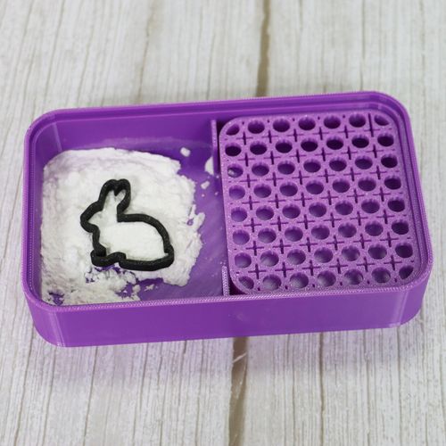 PIAOLGYI Cornstarch Container for Polymer Clay,Cornstarch Storage Box for Polymer Clay Earring DIY (Purple)