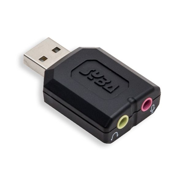 SYBA external USB Stereo Sound Adapter for Windows, Mac, Linux Extra Audio Source with 3.5mm Audio Mic Jack C-Media Chipset, SD-CM-UAUD