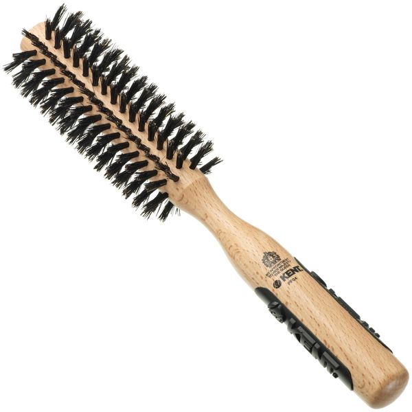 Kent PF04 Small Round Curling Brush with Hard Natural Boar Bristle- Hair Drying Brush, Round Hair Brush, and Blowout Brush - Small Round Brush for Dry Hair - For Shoulder Length or Shorter Hair