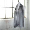 Basic Sense Shiny Satin Scarf Lightweight Silky Chiffon Solid Plain Strip Neck Scarves, Dark Grey