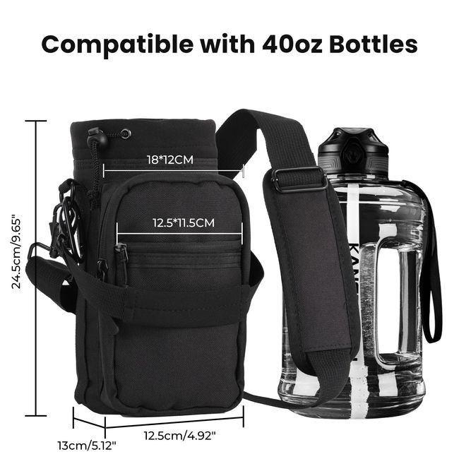 18 Oz Neoprene Water Bottle Sleeve/Pouch with Adjustable Shoulder Stra 