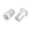 uxcell Flat Head Rivets Threaded Insert Nuts Aluminum Alloy Silver Tone for Car 110 Pcs M6