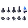 Longruner LP12 Tact Switch, Instantaneous Tactile, 10 Types, Push Button Switch, Micro Switch, Through Hole, Small Switch, Tactile Switch, 180 Pieces