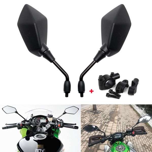 10mm Rear View Side Mirror - Hawk-eye Motorcycle Mirrors & 7/8" Handlebar Clamp