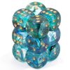 Nebula 16 mm D6 Oceanic/Gold Luminary Dice Block (12 Thickness)