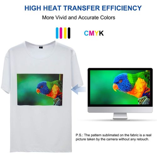 Sublimation Ink Bottle Inkjet Printers Refillable Ink Cartridge CISS for T802 T802XL T812 Workforce WF-4720 WF-4730 WF-4734 WF-4740 WF-7310 EC-4020 EC-4030 EC-4040 Heat Press Transfer on Mugs, T-Shirt