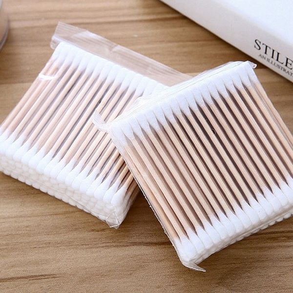 200 pure cotton bamboo swabs, 100p x 2 sets, high-quality safe cotton swabs