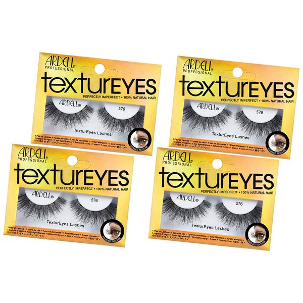 Ardell TexturEyes False Strip Lashes #576, 4 Pack