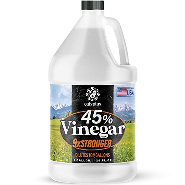 Calyptus 45% Pure Super Concentrated Vinegar | Dilutes to 9 Gallons | 9x Power Concentrate Vinegar | 1 Full Gallon (128 Fl Oz)