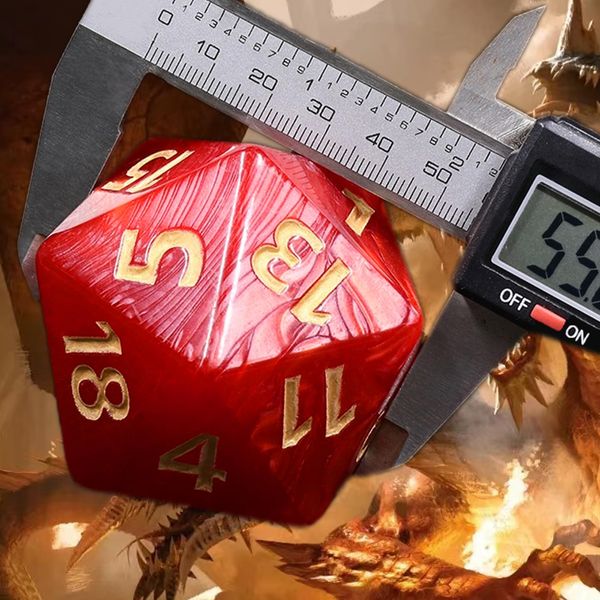 Large 55mm D20 Dice,20 Sided DND Dice,D20 Giant Polyhedral Dice, Large D20 Dice,20 Sided Cube D&D Dice Set for Dungeons and Dragons, RPG, MTG Table Games