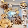 Baby Shower Boxes Party Decorations - 4 pcs White Transparent Balloon Boxes