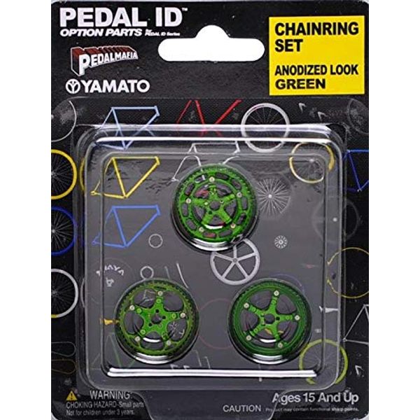 Toynk Pedal Id 1:9 Scale Bicycle: Chain Ring Set: Anodized Look Green