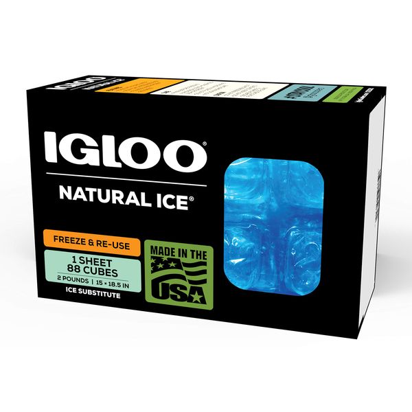 Igloo Maxcold Natural Ice Sheet 88 Cube, 15 x 18.5 Inches, Blue