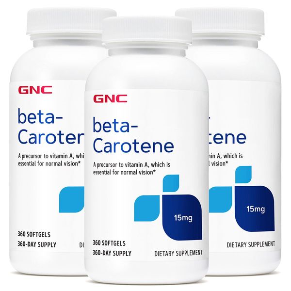 GNC Beta-Carotene 15mg Gluten-Free Sugar-Free Softgels