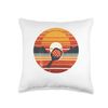 Retro Sunset Pickle Ball Paddle Pickleball Player Throw Pillow
