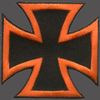 IRON CROSS ORANGE EMBROIDERED PATCH BIKER PATCH.