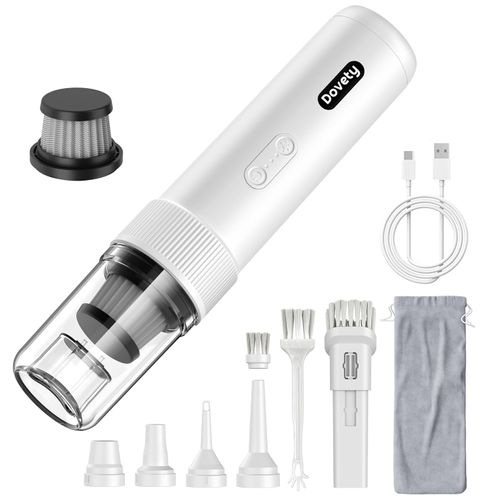 Handheld Car Vacuum Cleaner Cordless - 21000PA Powerful Suction, 5 in 1 Mini Vacuum with LED Light, Small Hand Held Cleaner Up to 40 Mins Runtime Portable Vacuum for Car, Home, Pet, Office