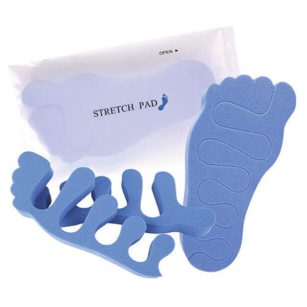 Hotel Amenity Foot Care Commercial Toe Refreshing Stretch Pad, Blue, Set of 5