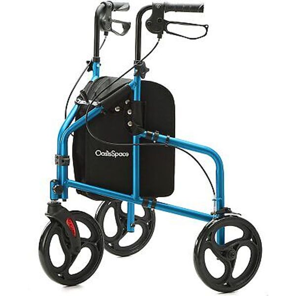 2024 OasisSpace Three Wheel Walker for Seniors - Lightweight Foldable Walker