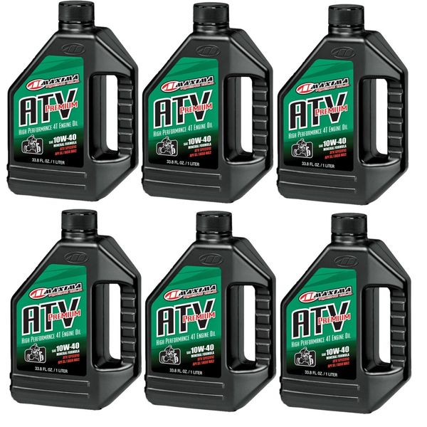 Maxima 10W-40 ATV/UTV Premium Mineral Conventional 4-Stroke Engine Oil (6 Pack)