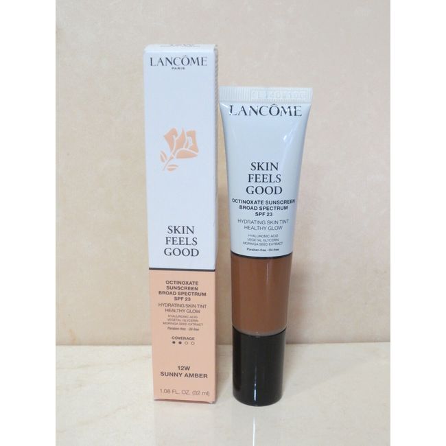 LANCOME SKIN FEELS GOOD SPF 23 HYDRATING SKIN TINT - 12W SUNNY AMBER - 1.08OZ