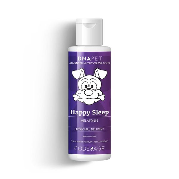 DNA PET Happy Sleep Liposomal Liquid Melatonin Dog Supplement With Vitamin E