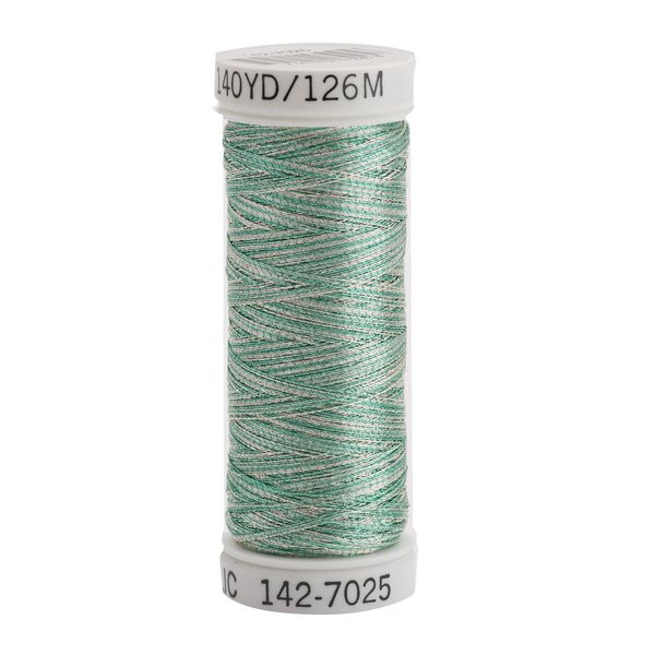 Sulky 142-7025 Metallic Thread for Sewing, Silver and Mint